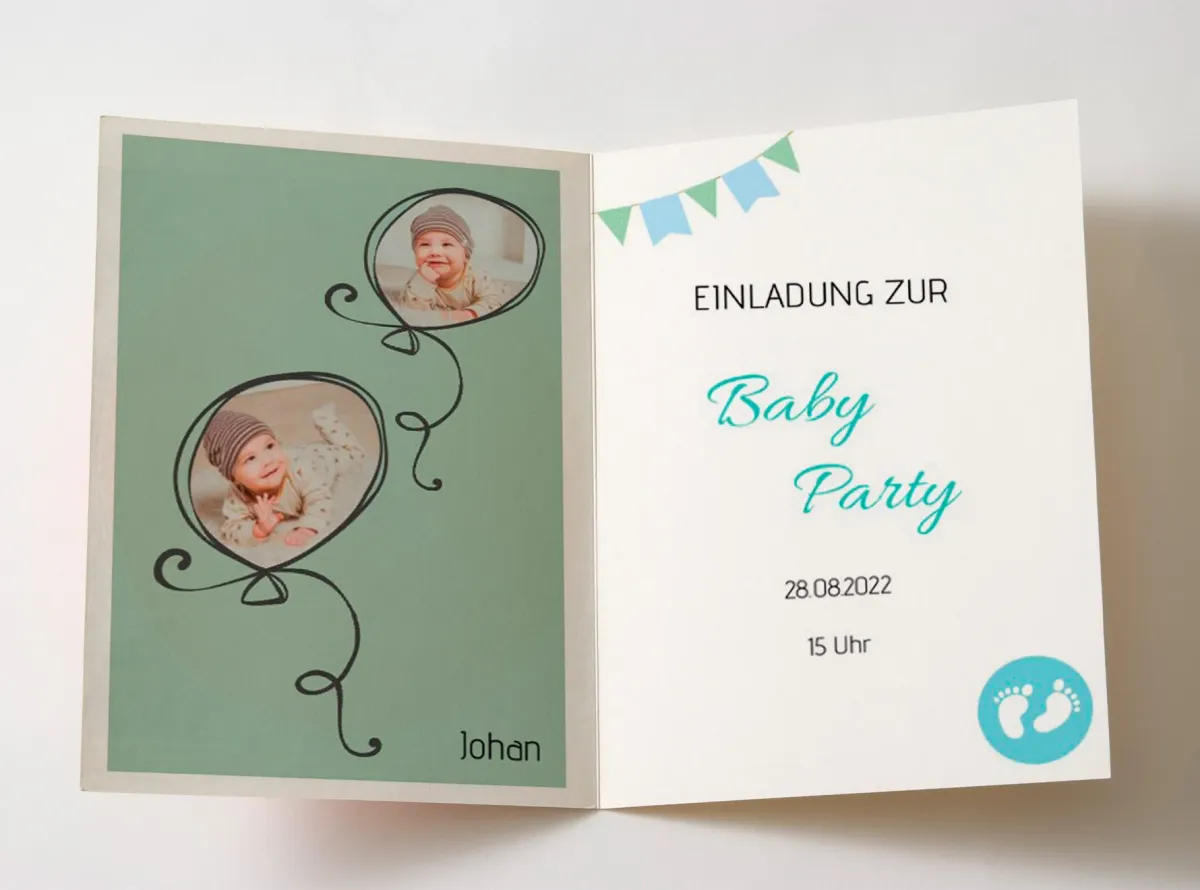 Geburtsfeier, Baby Party, Klappkarte