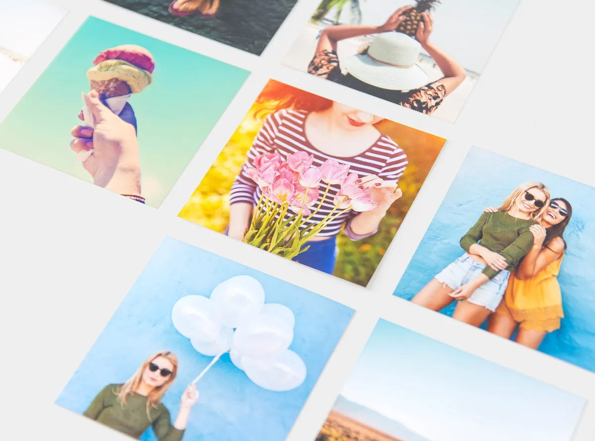 Quadratische Fotoabzüge auf echtem Fotopapier