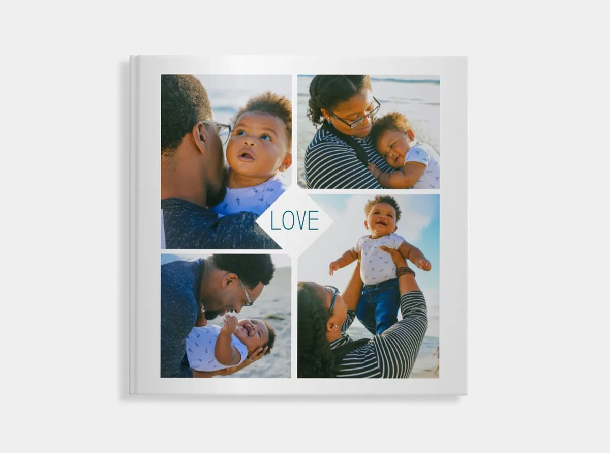 Fotobuch Hardcover mit einer Familie auf dem Cover